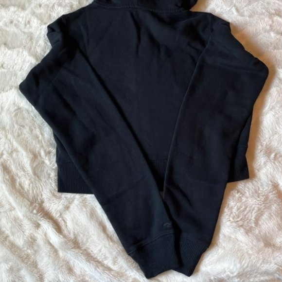 - Hollister Cropped Black Hoodie Full Zipper Front Pockets Size XS NWT - Picture 4 of 15